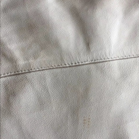 New True Religion Women Leather Shirt Western Long Sleeve Small Beige Distress - Picture 9 of 12